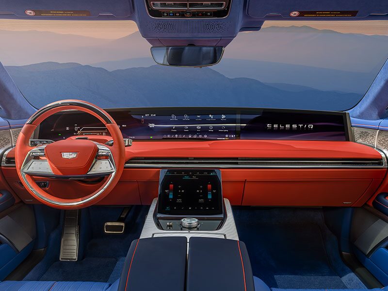 Rear Seat View of the Ultra-Luxury Smart Glass Roof and Luxurious Cabin Inside of the Cadillac CELESTIQ