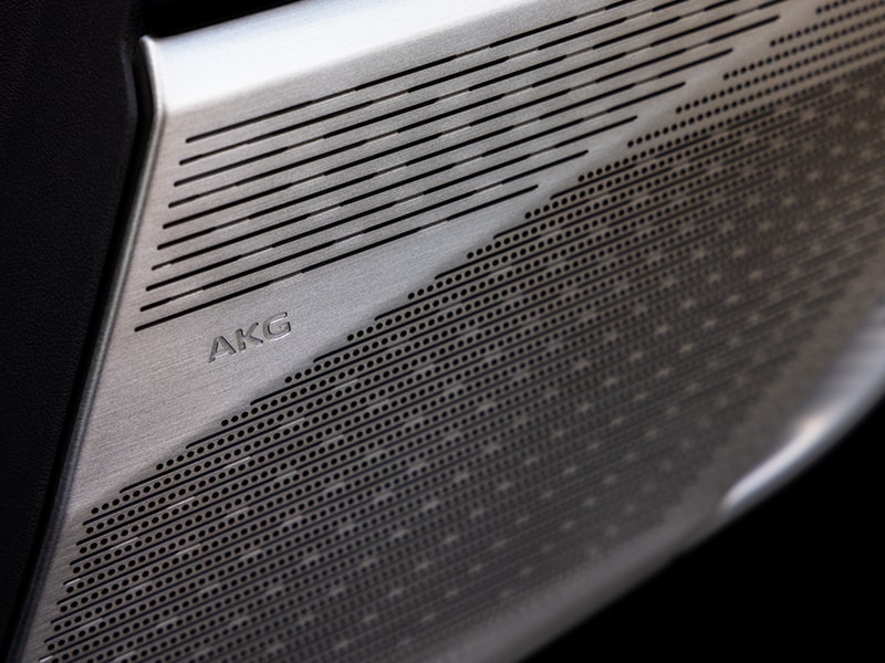 Close Up View of the AKG Audio System Speaker