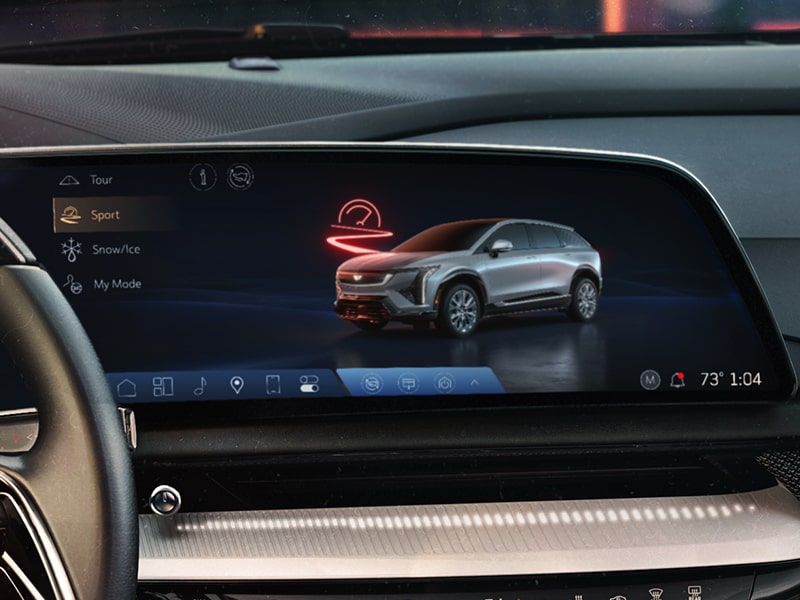 A Close Up View of the Driver Mode Displayed on the 2026 OTPIQ Infotainment Screen