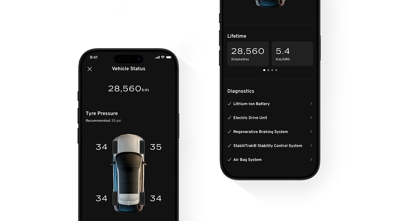 Vehicle status and diagnosis in the Cadillac Mobile App