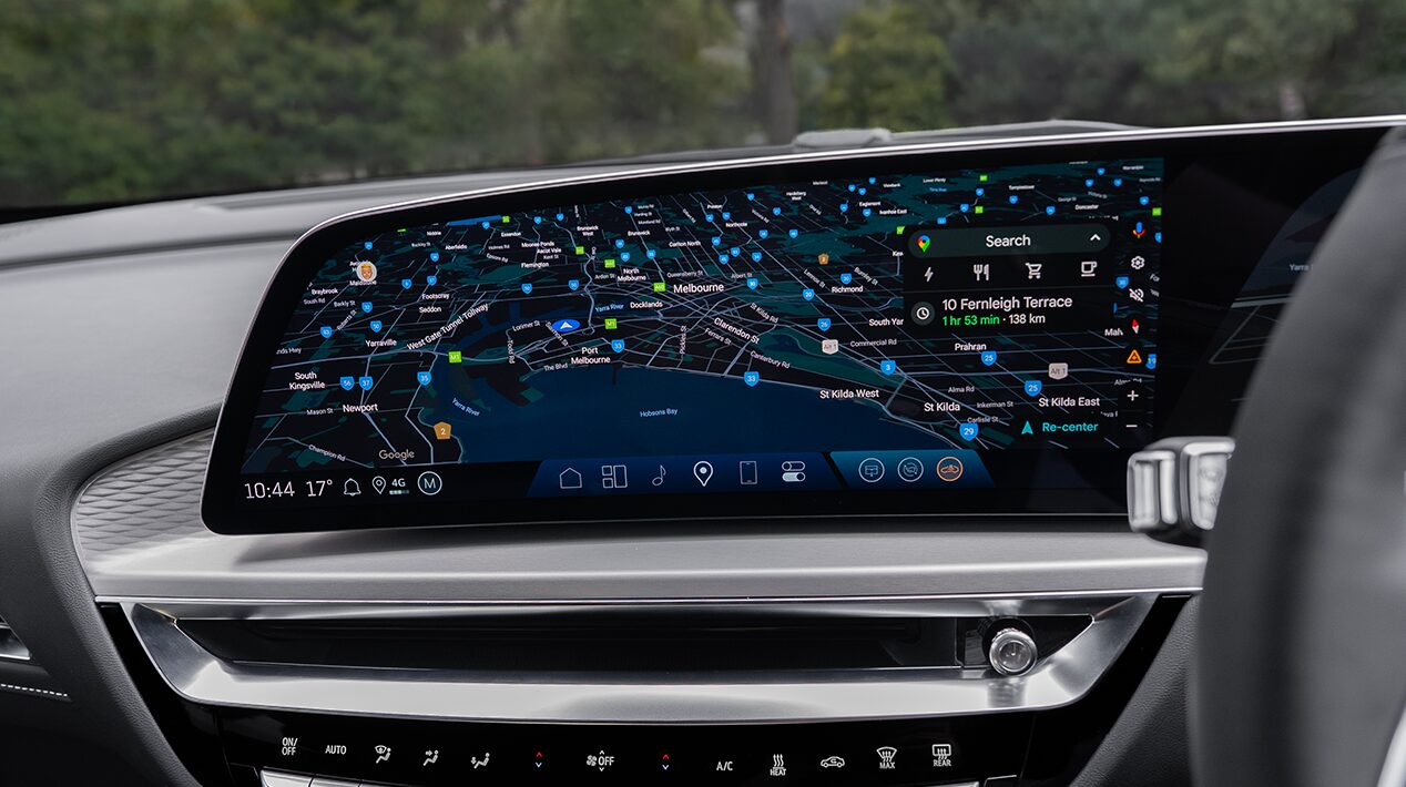 Google maps on the 33-inch Cadillac infotainment display