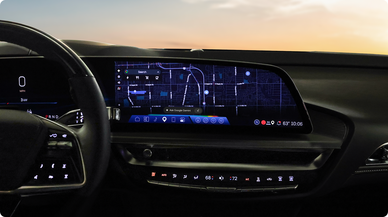 Google Gemini on the 33-inch Cadillac infotainment display