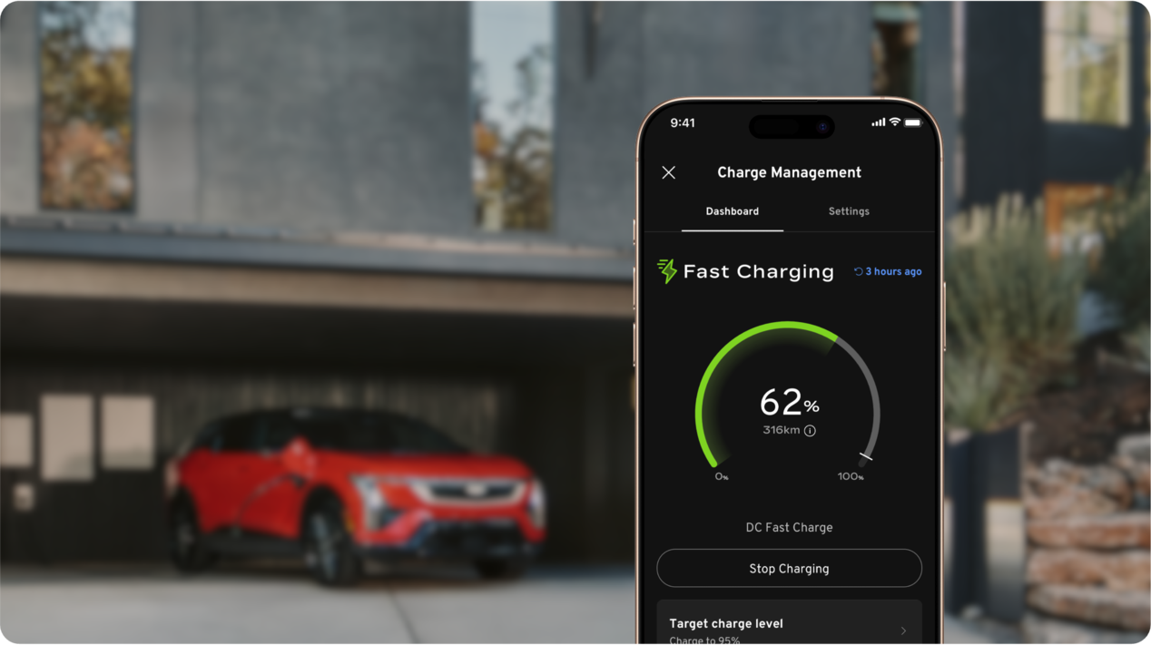 Charging management in the Cadillac Mobile App  