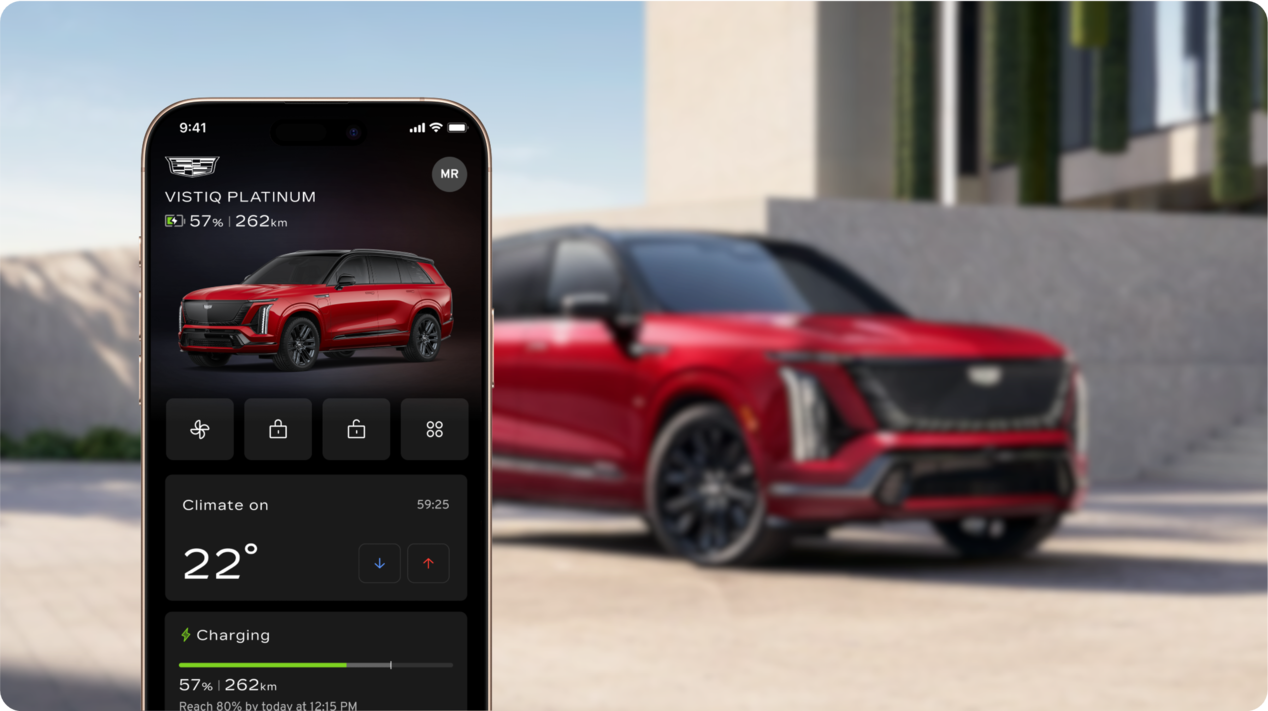 Remote commands in the Cadillac Mobile App