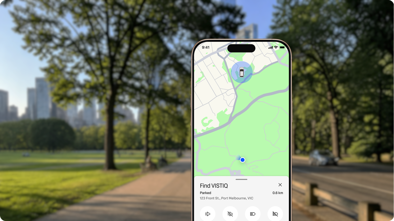 Vehicle locator in the Cadillac Mobile App