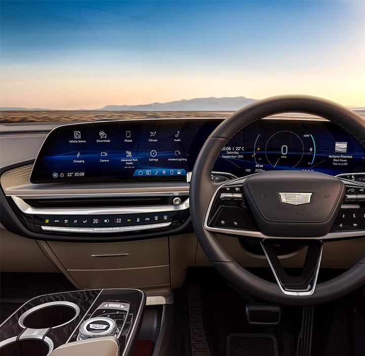Cadillac LYRIQ front interior.