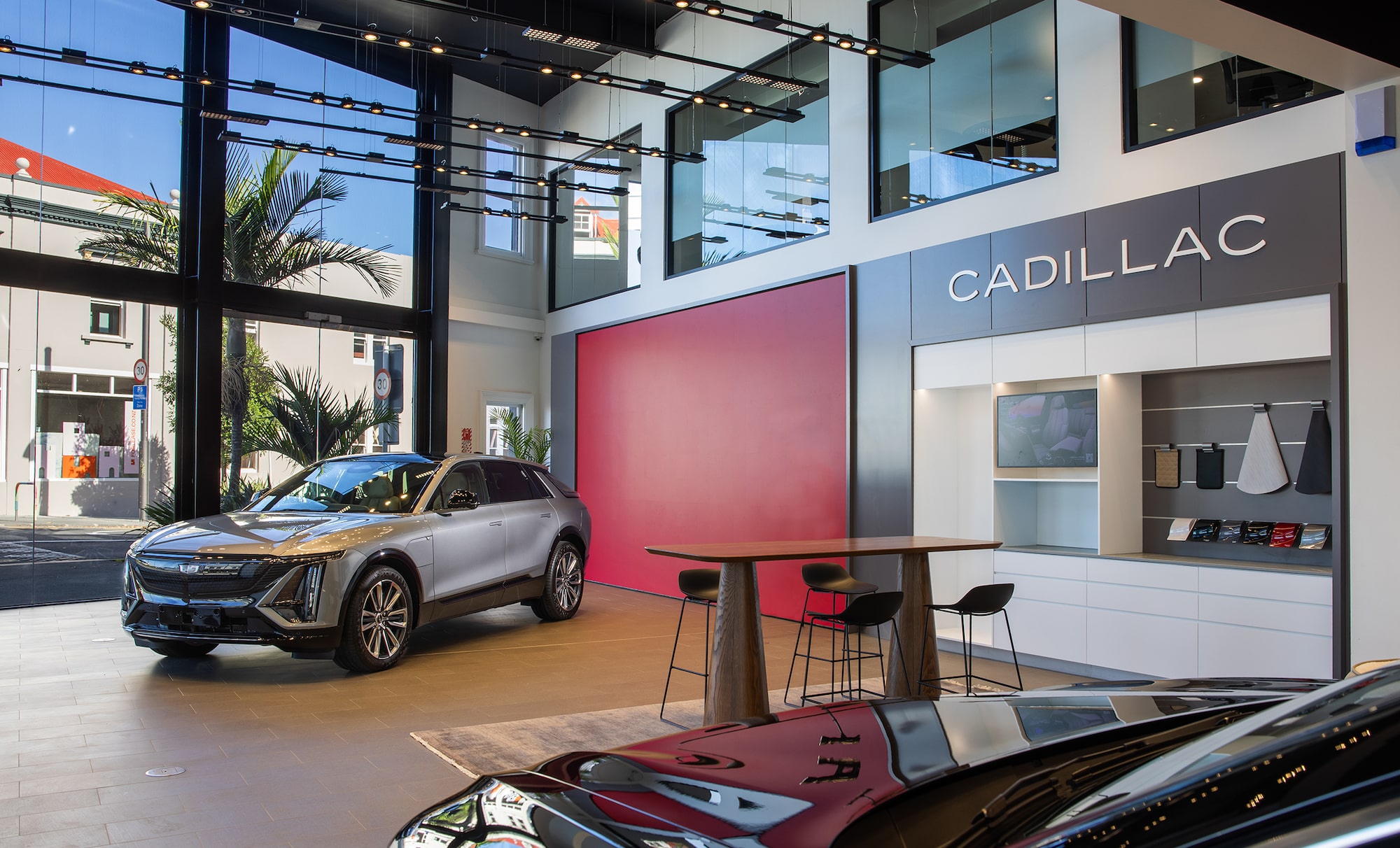 Image of a Cadillac LYRIQ in the Auckland showroom 